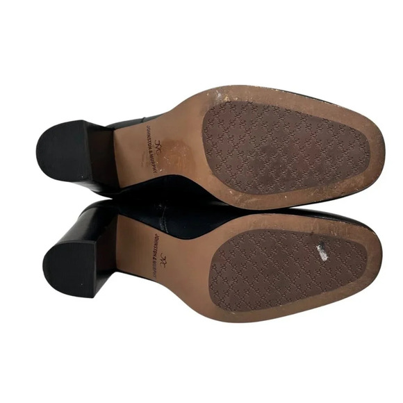 Johnston & Murphy Charlotte Bit Bootie Size 8.5 Leather Boot Heel Preppy Square - Picture 6 of 10